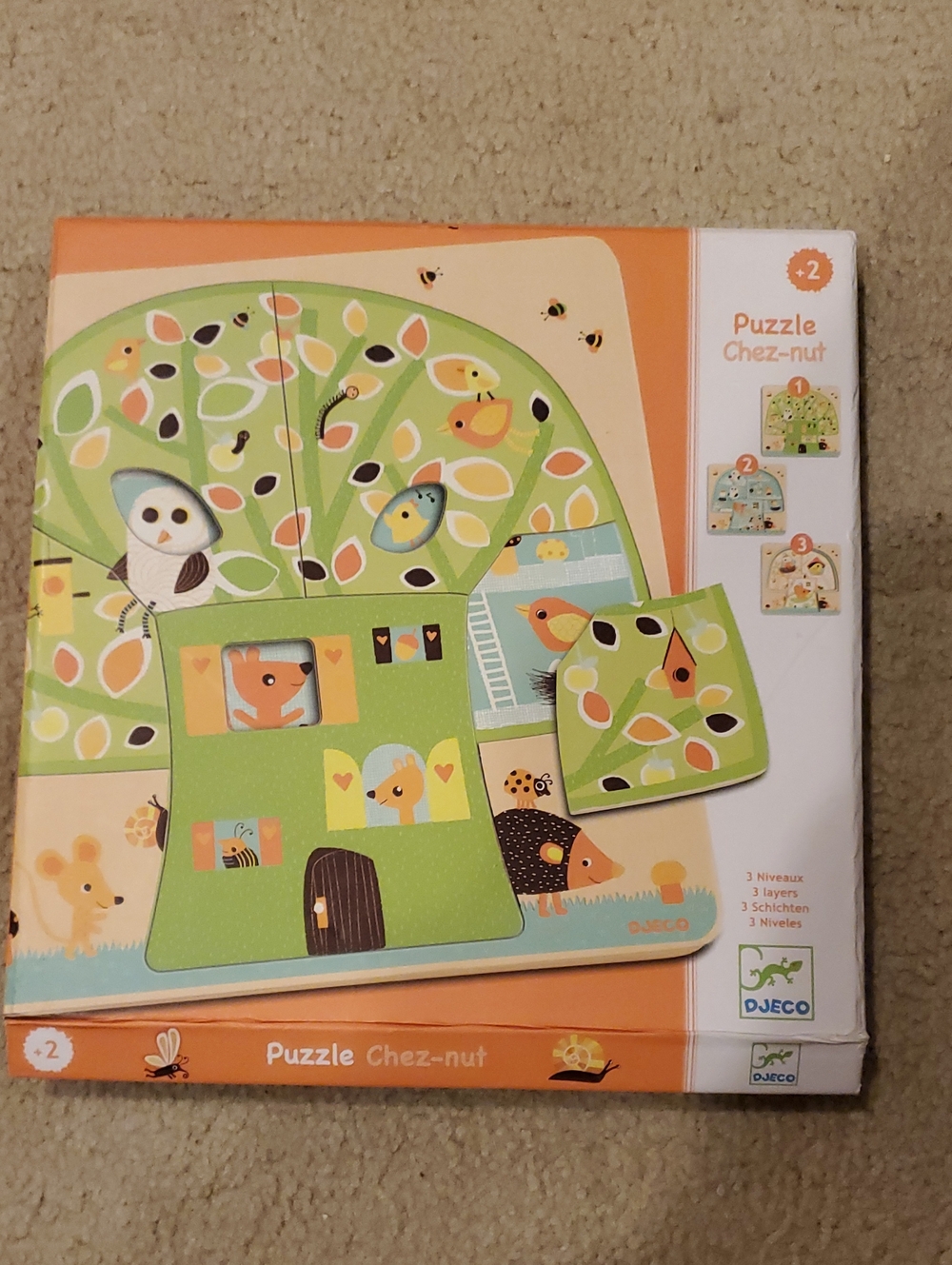 DJECO 3 Level Green Tree Puzzle for Kids - Puzzle Chez-nut